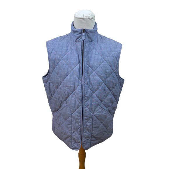 J.Crew Quilted Blue Sleeveless Vest With Full Zip & Pockets Size XL - New - Picture 1 of 12